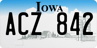 IA license plate ACZ842