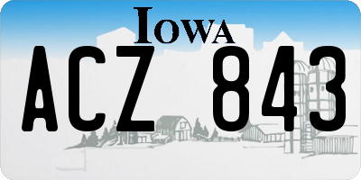 IA license plate ACZ843