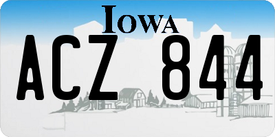 IA license plate ACZ844