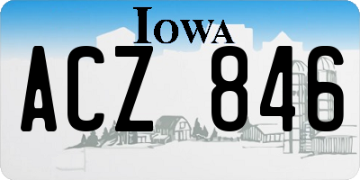 IA license plate ACZ846