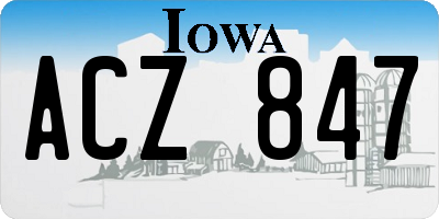 IA license plate ACZ847