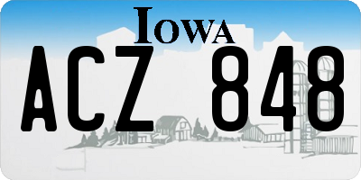 IA license plate ACZ848