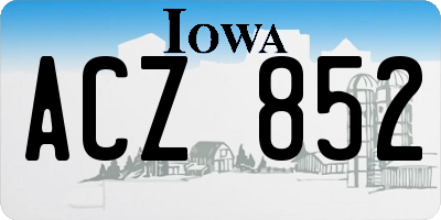 IA license plate ACZ852