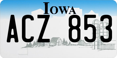 IA license plate ACZ853