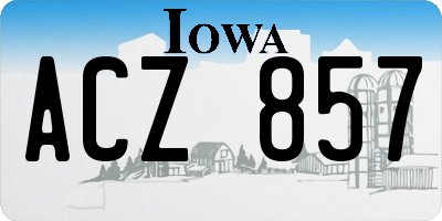 IA license plate ACZ857