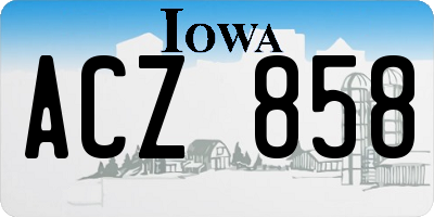 IA license plate ACZ858
