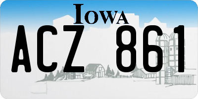 IA license plate ACZ861