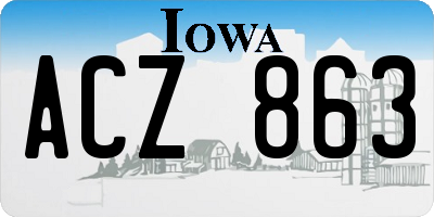 IA license plate ACZ863