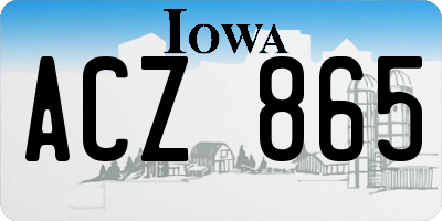 IA license plate ACZ865