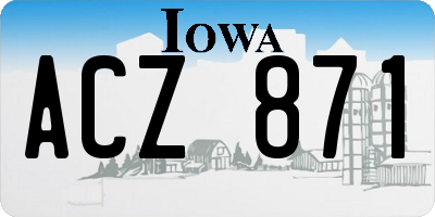 IA license plate ACZ871