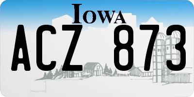 IA license plate ACZ873