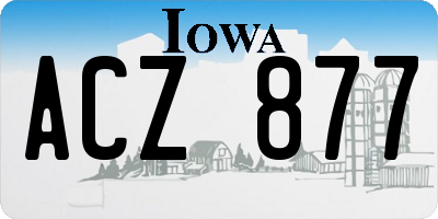 IA license plate ACZ877