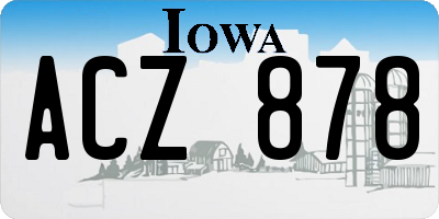 IA license plate ACZ878