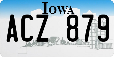 IA license plate ACZ879
