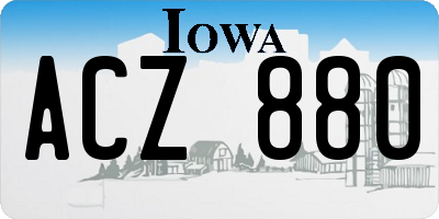 IA license plate ACZ880