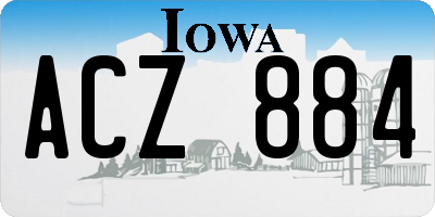 IA license plate ACZ884