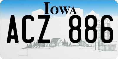 IA license plate ACZ886