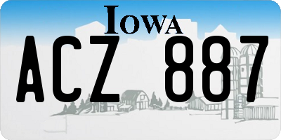 IA license plate ACZ887