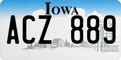 IA license plate ACZ889