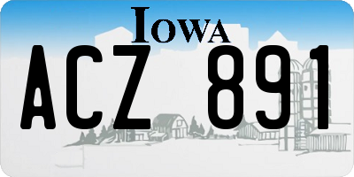 IA license plate ACZ891