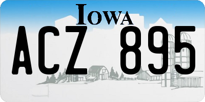 IA license plate ACZ895