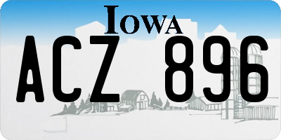 IA license plate ACZ896