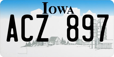 IA license plate ACZ897