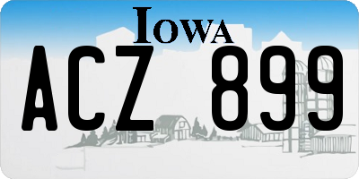 IA license plate ACZ899