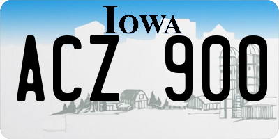 IA license plate ACZ900