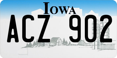IA license plate ACZ902