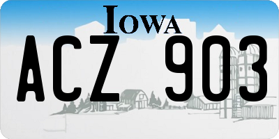 IA license plate ACZ903