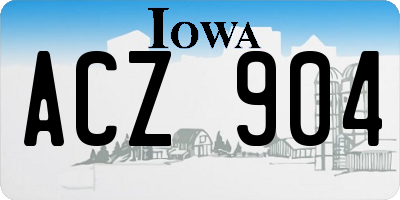 IA license plate ACZ904