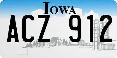 IA license plate ACZ912
