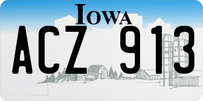 IA license plate ACZ913