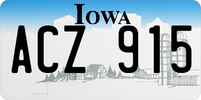 IA license plate ACZ915