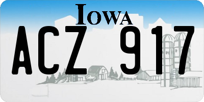 IA license plate ACZ917