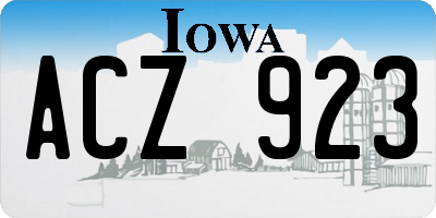 IA license plate ACZ923