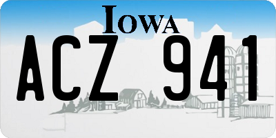 IA license plate ACZ941