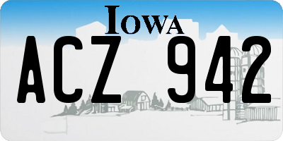 IA license plate ACZ942
