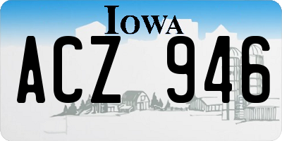 IA license plate ACZ946