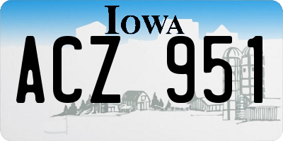IA license plate ACZ951