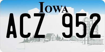 IA license plate ACZ952