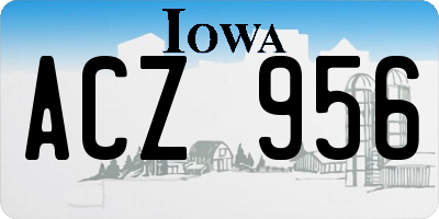 IA license plate ACZ956