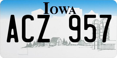 IA license plate ACZ957