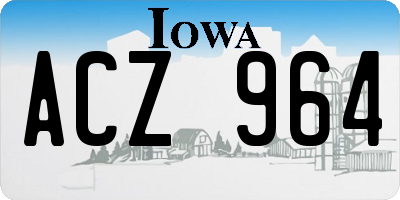 IA license plate ACZ964