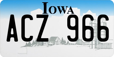 IA license plate ACZ966