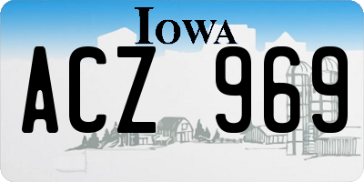 IA license plate ACZ969