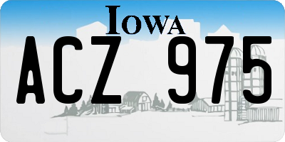IA license plate ACZ975