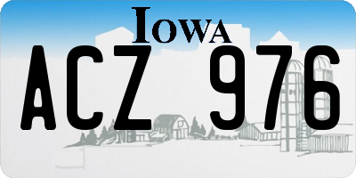 IA license plate ACZ976