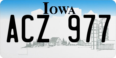 IA license plate ACZ977